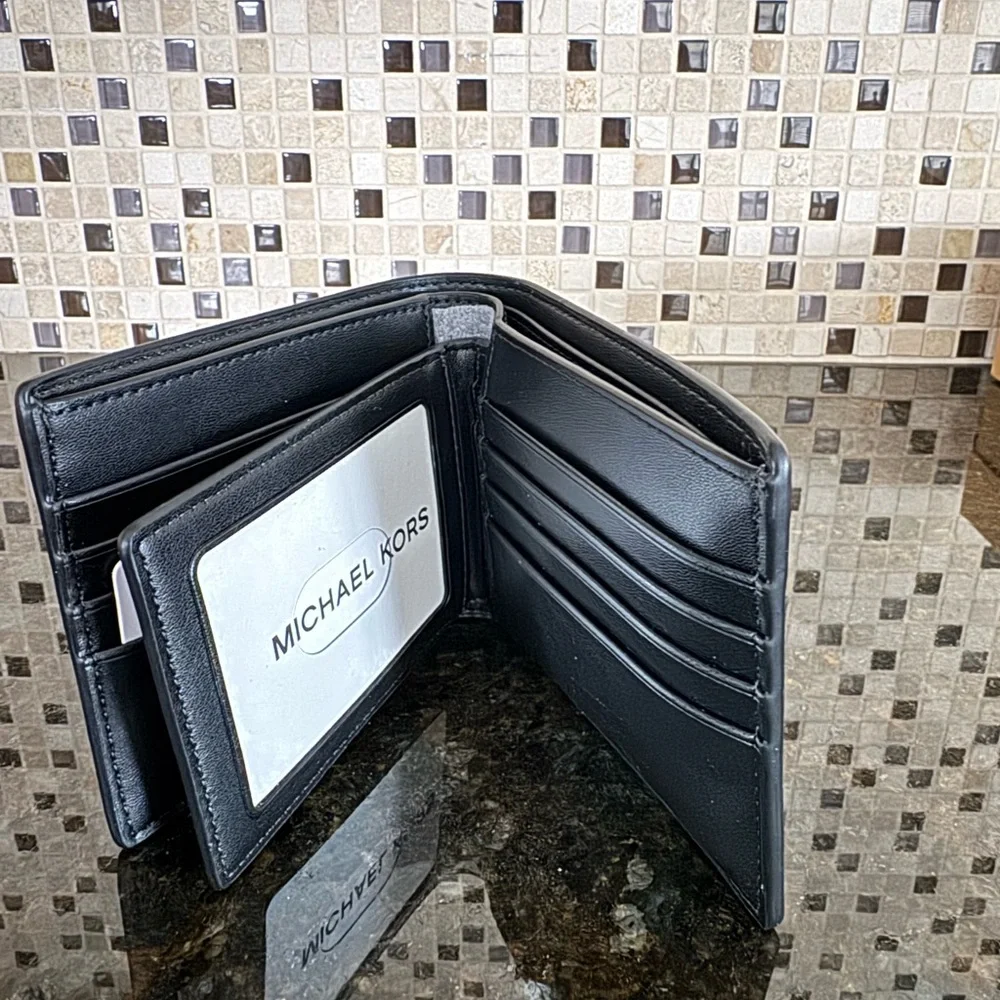 Michael Kors Charcoal Leather Card Holder